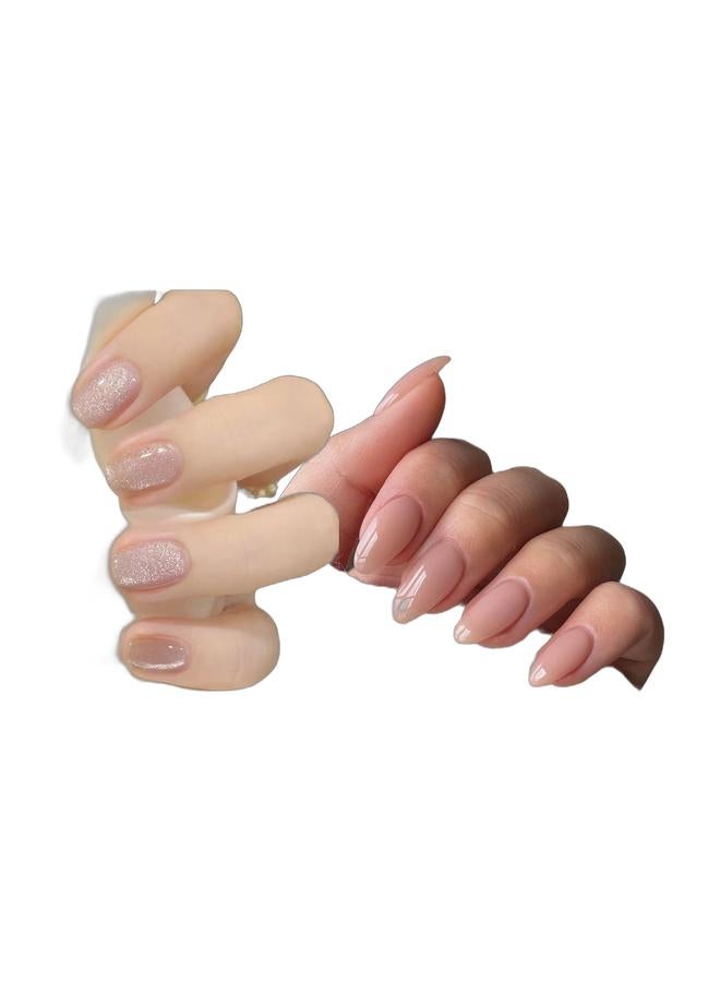 Orange Life Press On Nails 2 Box Set Almond Shape Nude Pink Glossy and Glitter Artificial Nails Full Cover Reusable Stick On Nails Acrylic Soft Gel Nail Kit Natural Look Elegant Minimalist Fashion Nails for Women Daily Wear Office Wedding Party Salon Style Long Lasting Durable Nails Nail Tips Nail Extension Nail Design Manicure Kit DIY Nails Salon Nails Beauty Nails Stylish Nails Trendy Nails Chic Nails Classic Nails Modern Nails Comfortable Nails Lightweight Nails Flexible Nails Premium Nails Professional Nails - Image 1